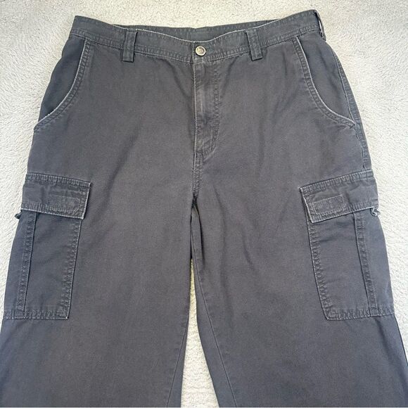 North Face Cargo Pants Men 34 Gray Canvas Cotton Outdoor Hiking Straight *32x28‎ - Picture 2 of 14